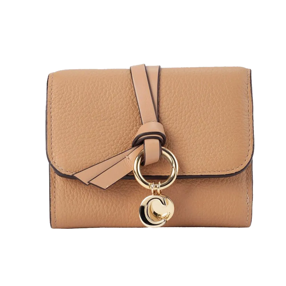 Chloe ALPHABET C LOGO 小牛皮三折短夾(黑色) 歷史價格詳細信息