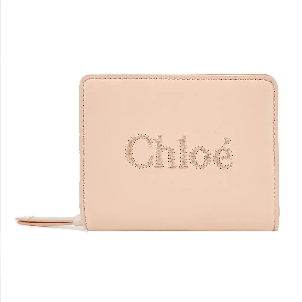 Chloe Sense 壓印 LOGO 小牛皮拉鍊卡片/零錢包(風暴藍) 歷史價格詳細信息