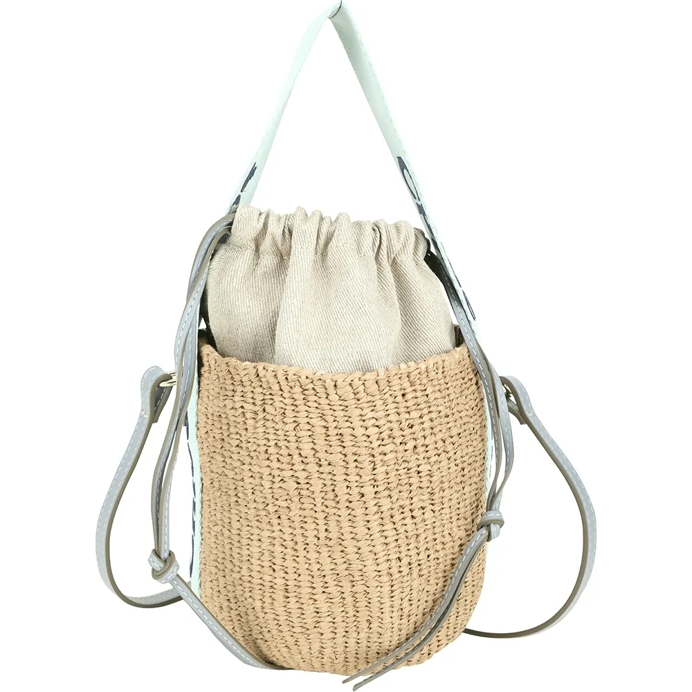 Chloe Woody 帆布小型托特包(米白/深藍) 廠商直送 歷史價格詳細信息