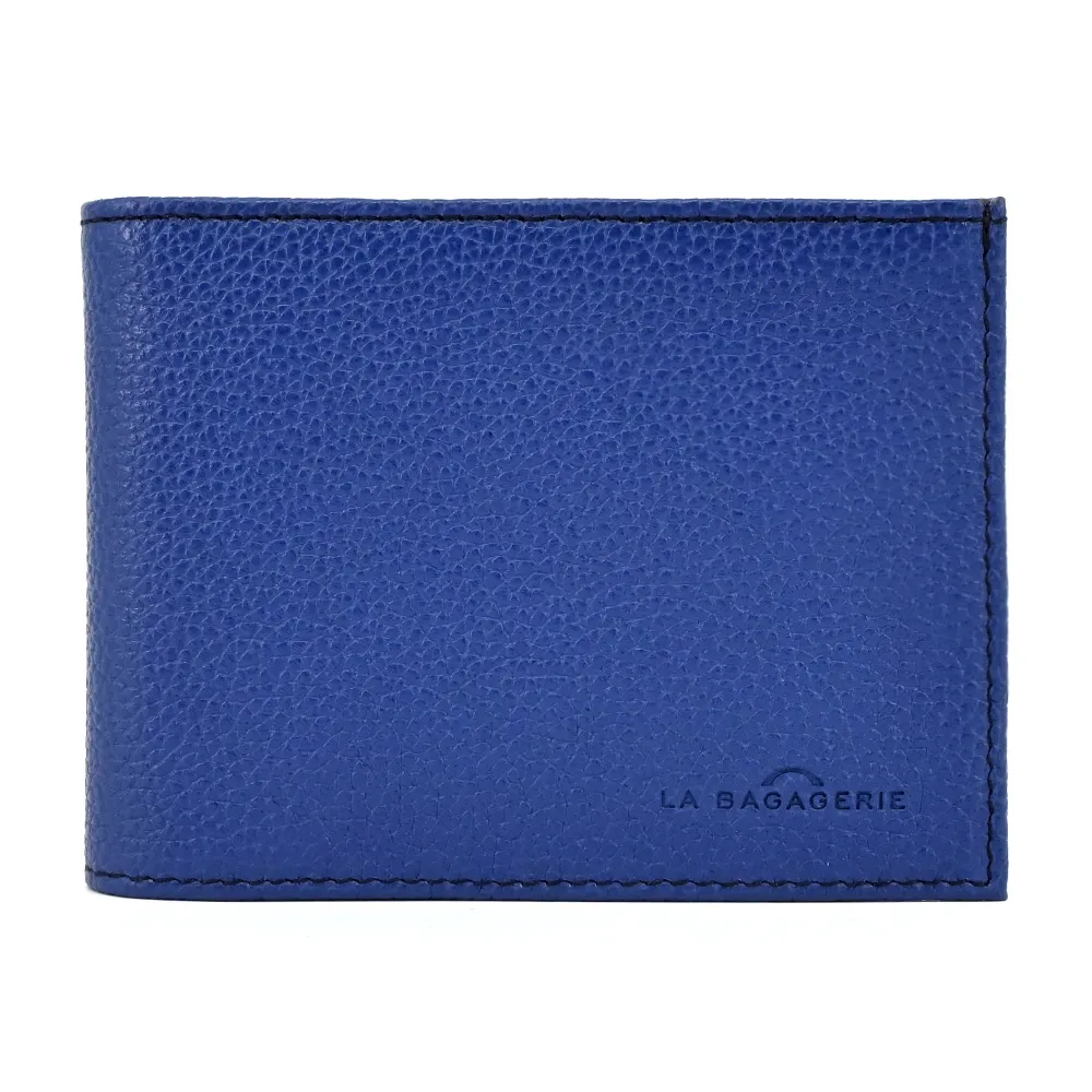 LA BAGAGERIE Georges系列粒面牛皮拉鍊零錢袋翻蓋短夾(黑) 歷史價格詳細信息