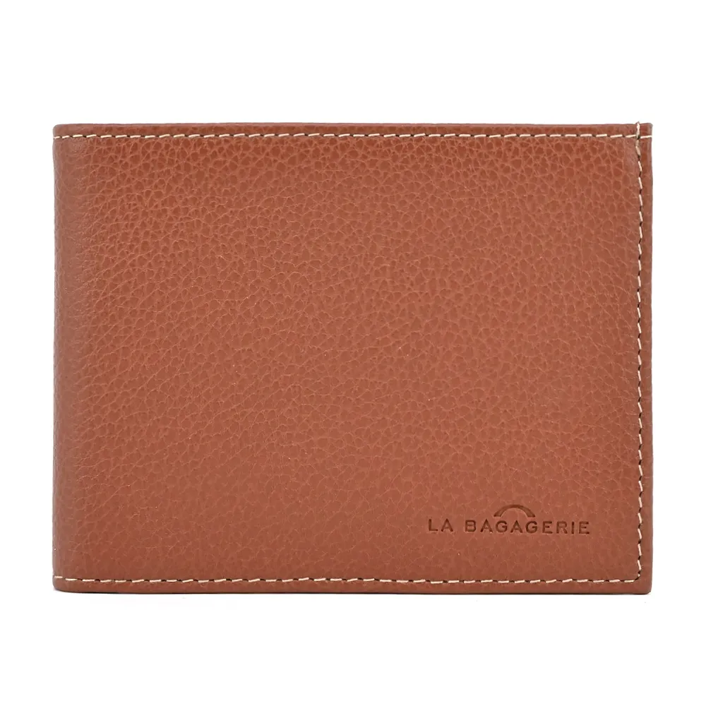 LA BAGAGERIE Georges系列粒面牛皮拉鍊零錢袋翻蓋短夾(黑) 歷史價格詳細信息