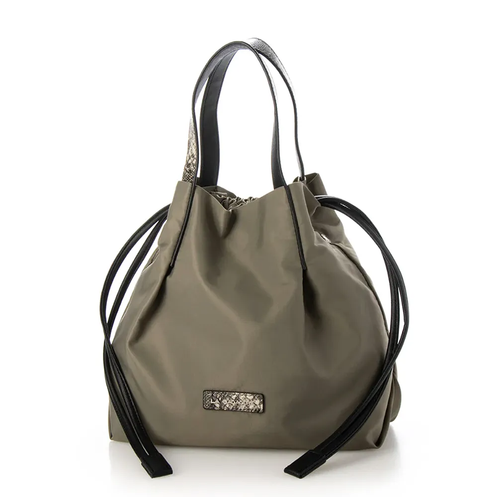 LA BAGAGERIE 抽繩兩用直式手提包(小/黑) 歷史價格詳細信息