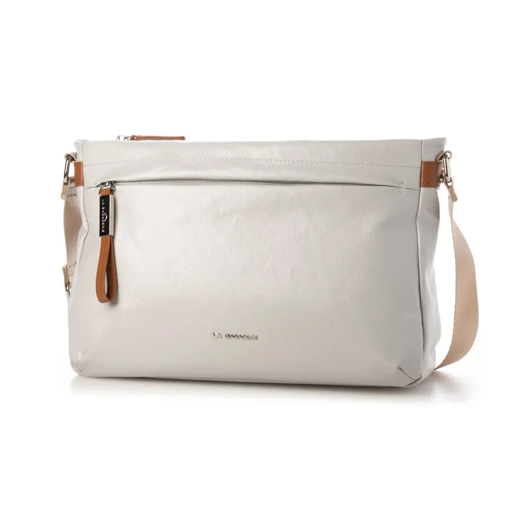 LA BAGAGERIE 亮面帆布斜背包(小/象牙) 歷史價格詳細信息