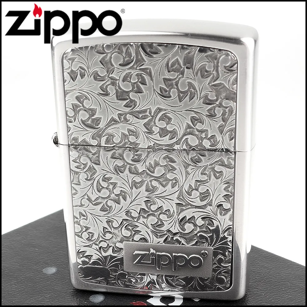 【ZIPPO】日系~唐草雕花電鑄板貼片加工打火機(銀貼片k-8款) 價格比較,價格查詢,歷史價格詳細信息