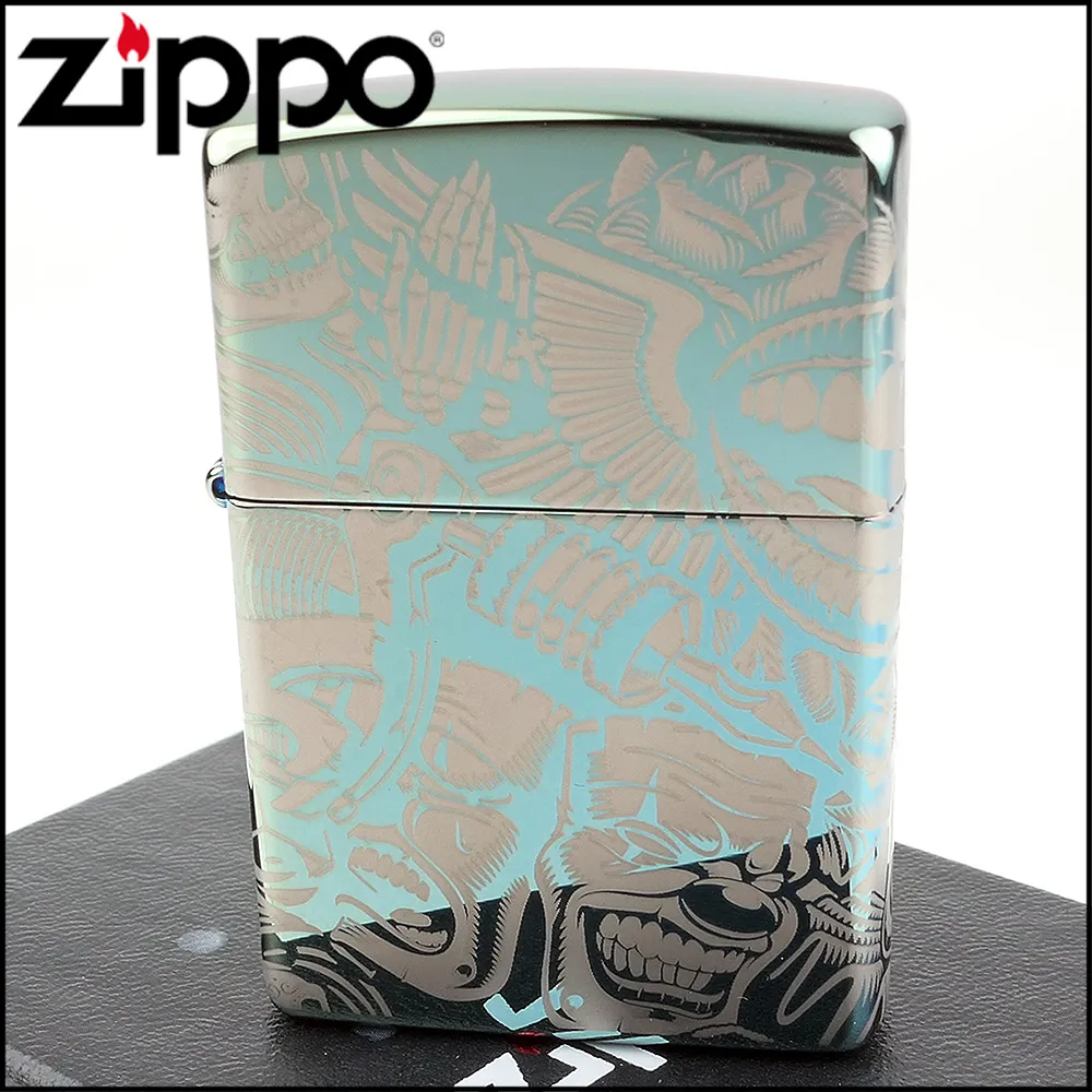 ZIPPO Tattoo Theme Design 狂野拼貼防風打火機 歷史價格詳細信息