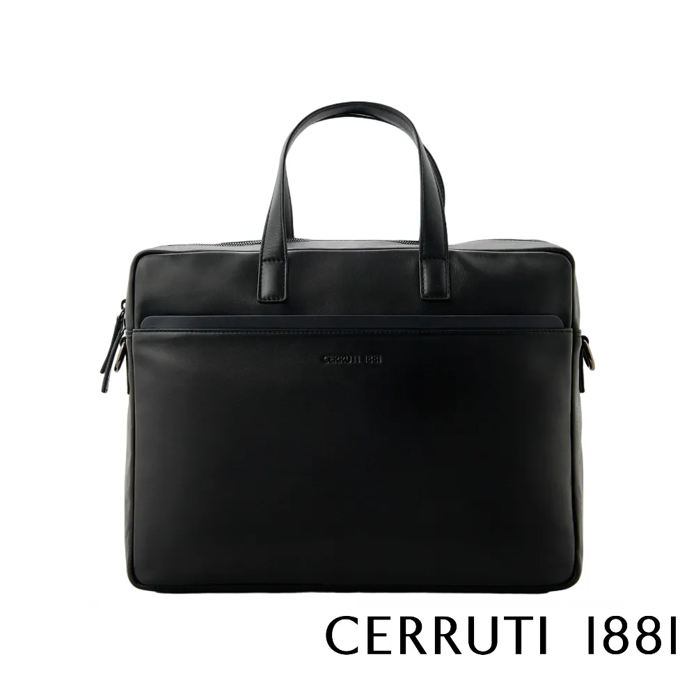 【CERRUTI 1881】義大利頂級小牛皮公事包/斜背包 CECA06408M 全新專櫃展示品(黑色) 歷史價格詳細信息