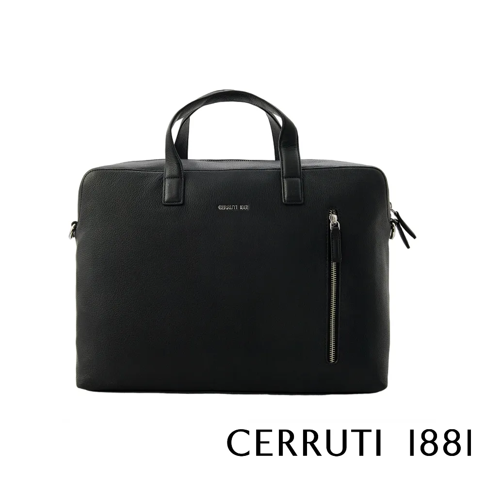【CERRUTI 1881】頂級義大利小牛皮公事包/肩背包 CECA04657S 全新專櫃展示品(黑色) 歷史價格詳細信息