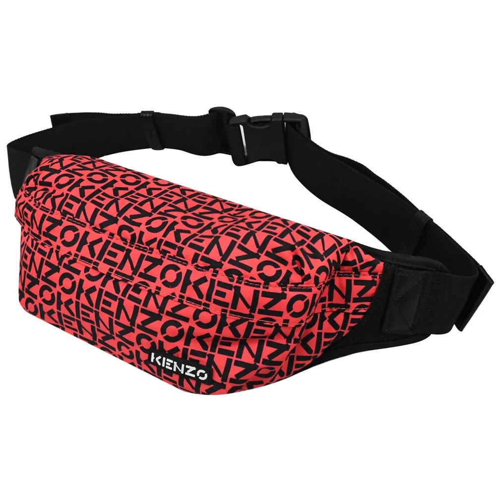 KENZO 5SA225 簡約LOGO造型尼龍肩斜腰包/胸口包.黑 歷史價格詳細信息