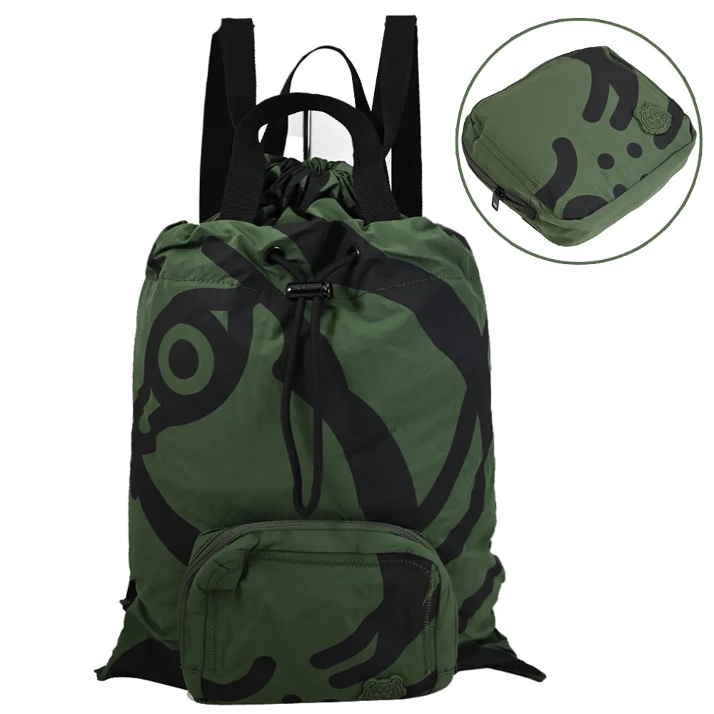 KENZO 5SA403 電繡虎頭LOGO休閒雙肩後背包.綠 歷史價格詳細信息