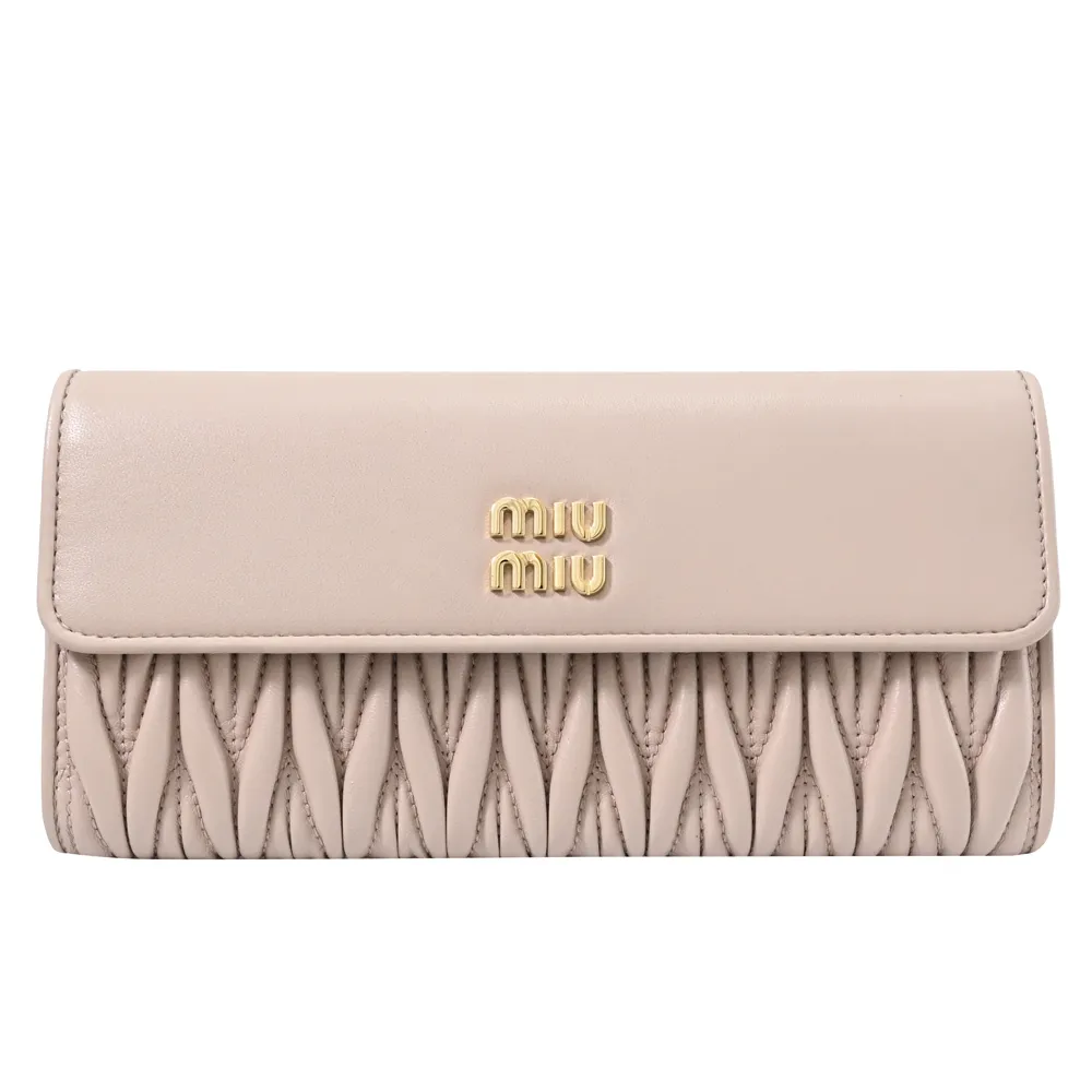 MIU MIU 金字納帕軟皮ㄇ形拉鍊長夾(黑色) 5ML506 2FPP F0002 歷史價格詳細信息