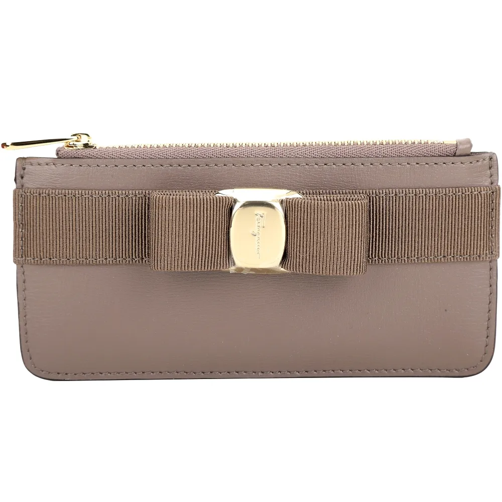 Salvatore Ferragamo Vara 蝴蝶結牛皮卡片夾/零錢包(黃色) 歷史價格詳細信息