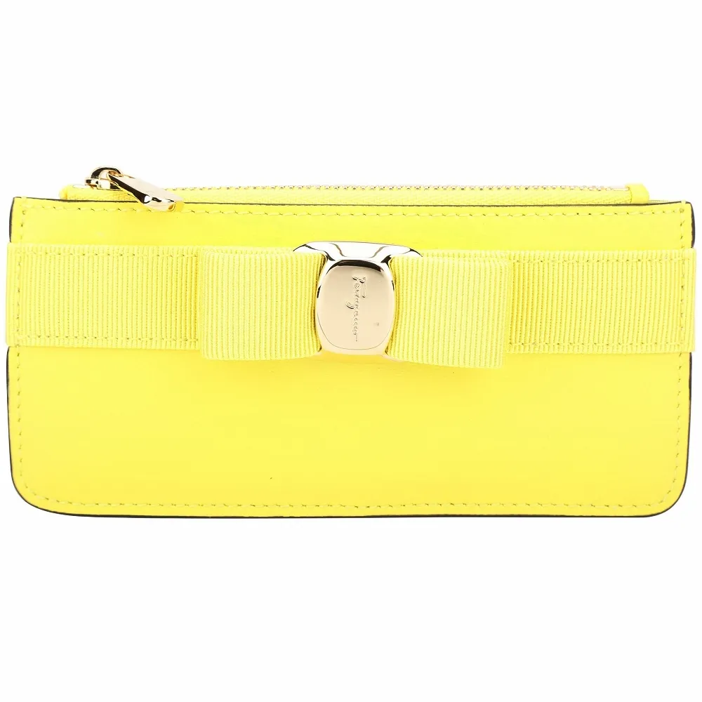 Salvatore Ferragamo Vara 蝴蝶結牛皮卡片夾/零錢包(黃色) 價格比較,價格查詢,歷史價格詳細信息