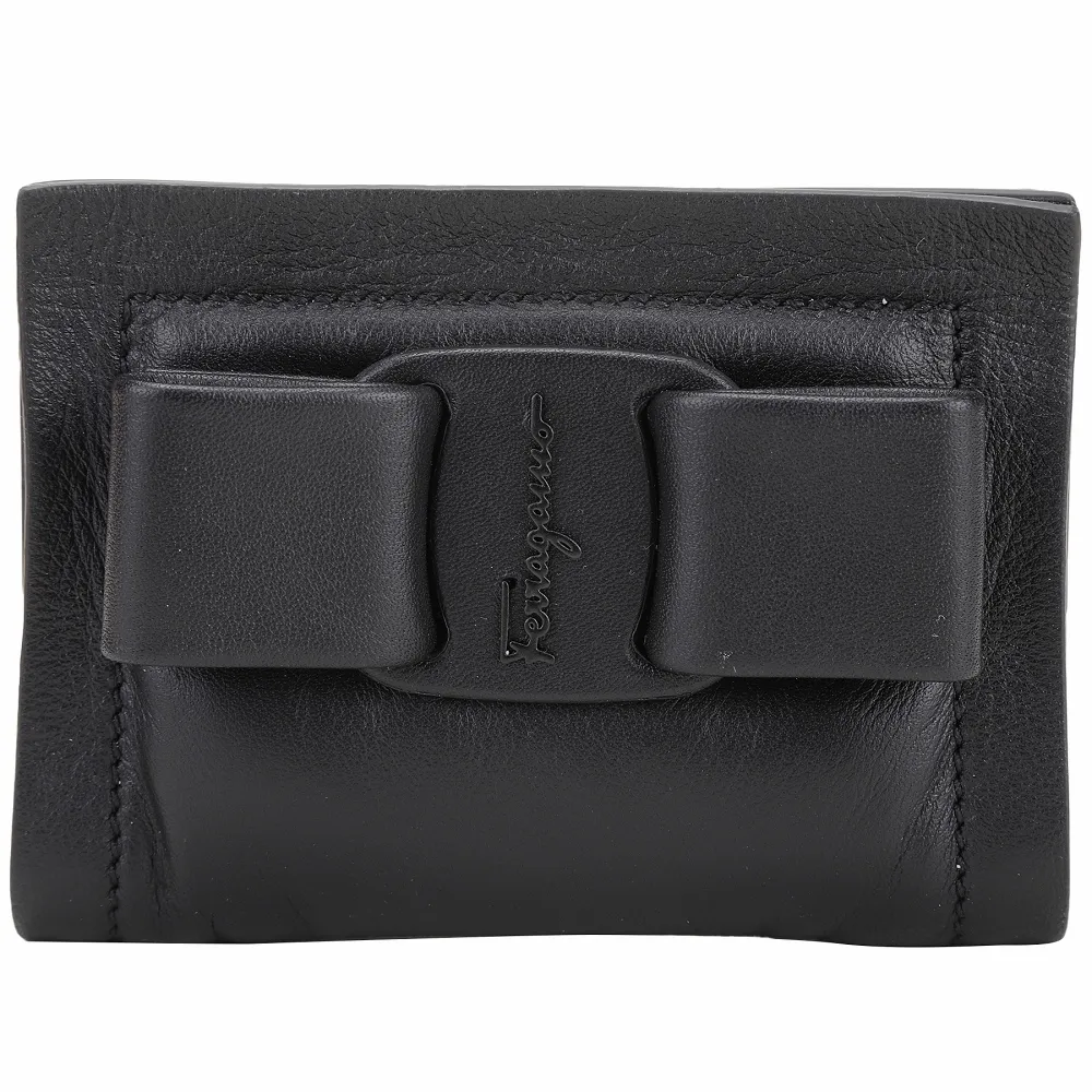 Salvatore Ferragamo Viva Bow 蝴蝶結納帕牛皮卡片夾(黑色) 價格比較,價格查詢,歷史價格詳細信息