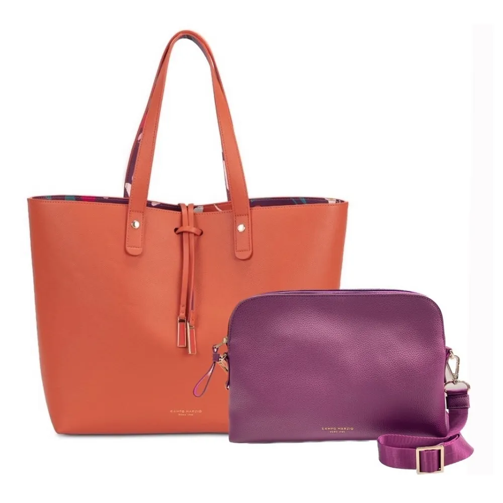 【CAMPO MARZIO】彩虹系列花朵內襯 手提肩背吊飾小托特包-藍色 歷史價格詳細信息