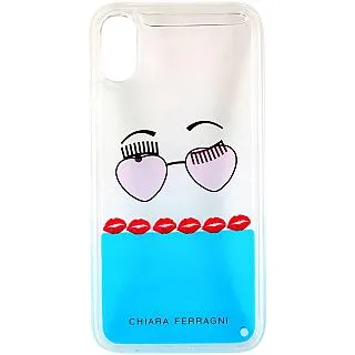 Chiara Ferragni iPhone XS Max 眼睛對話框造型手機保護套(天藍色) 歷史價格詳細信息