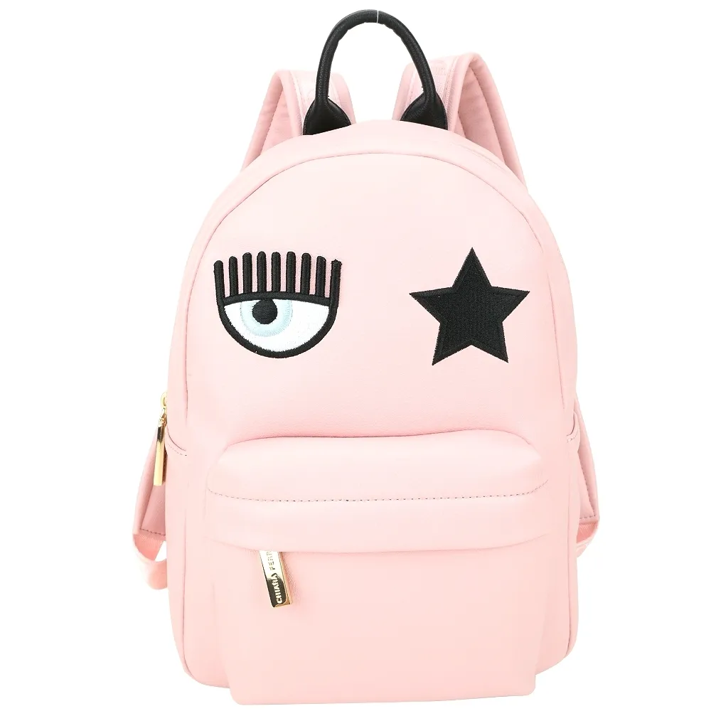 Chiara Ferragni Eye Star 刺繡星星荔紋皮革斜背/腰包(黑色) 歷史價格詳細信息