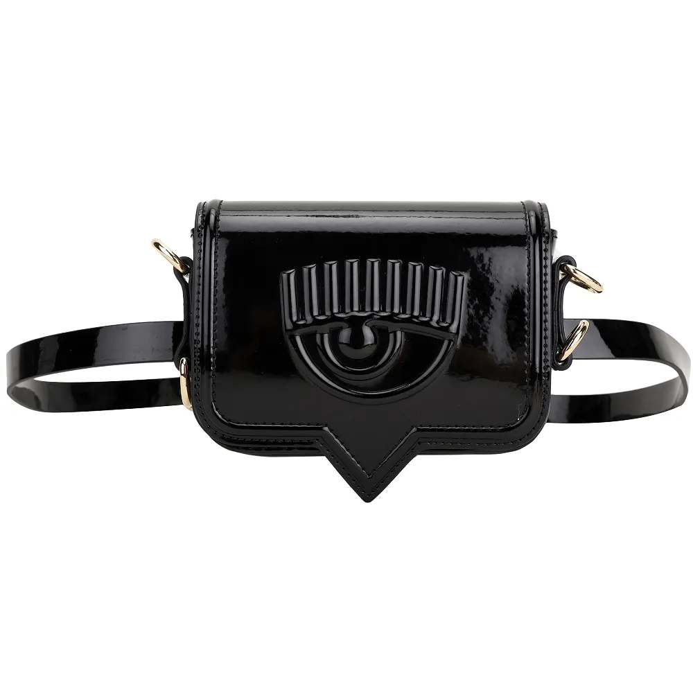 Chiara Ferragni eyelike 立體眨眼對話框漆皮化妝包(黑色) 歷史價格詳細信息