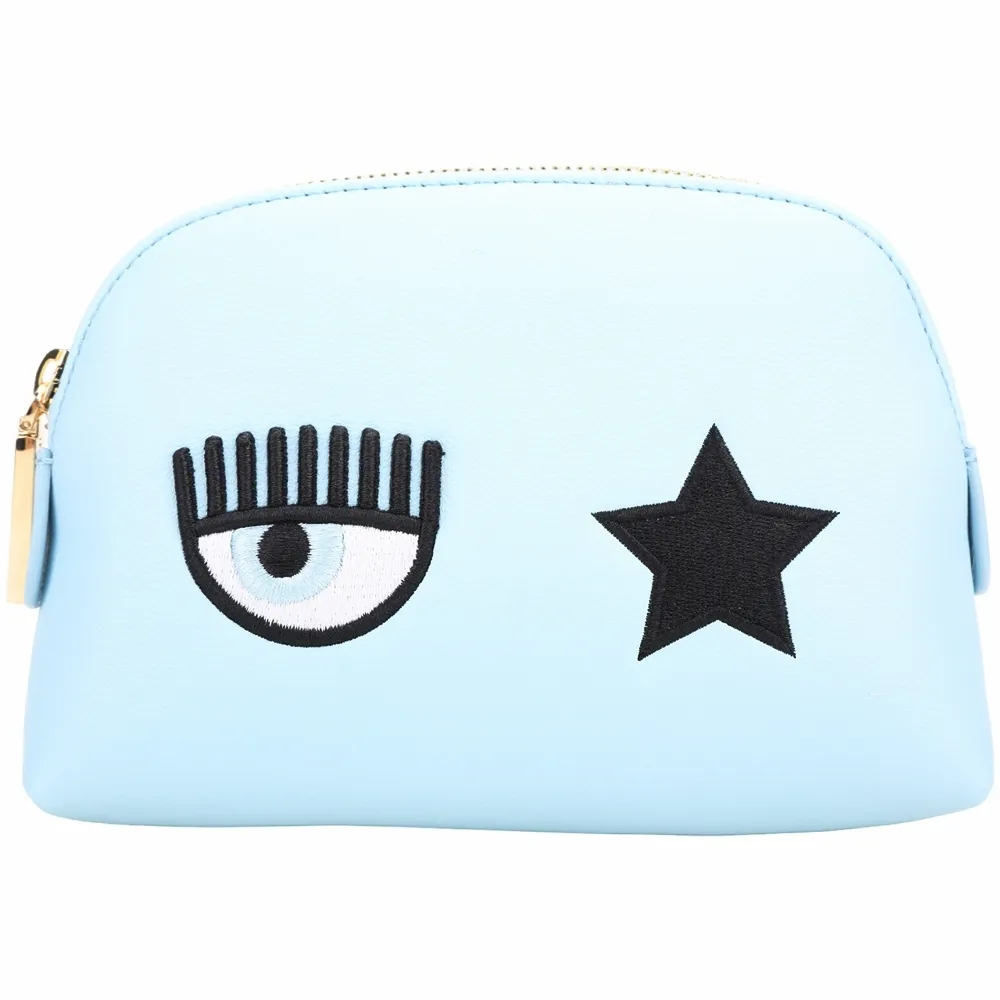 Chiara Ferragni Eye Star 刺繡星星荔紋皮革斜背/腰包(黑色) 歷史價格詳細信息