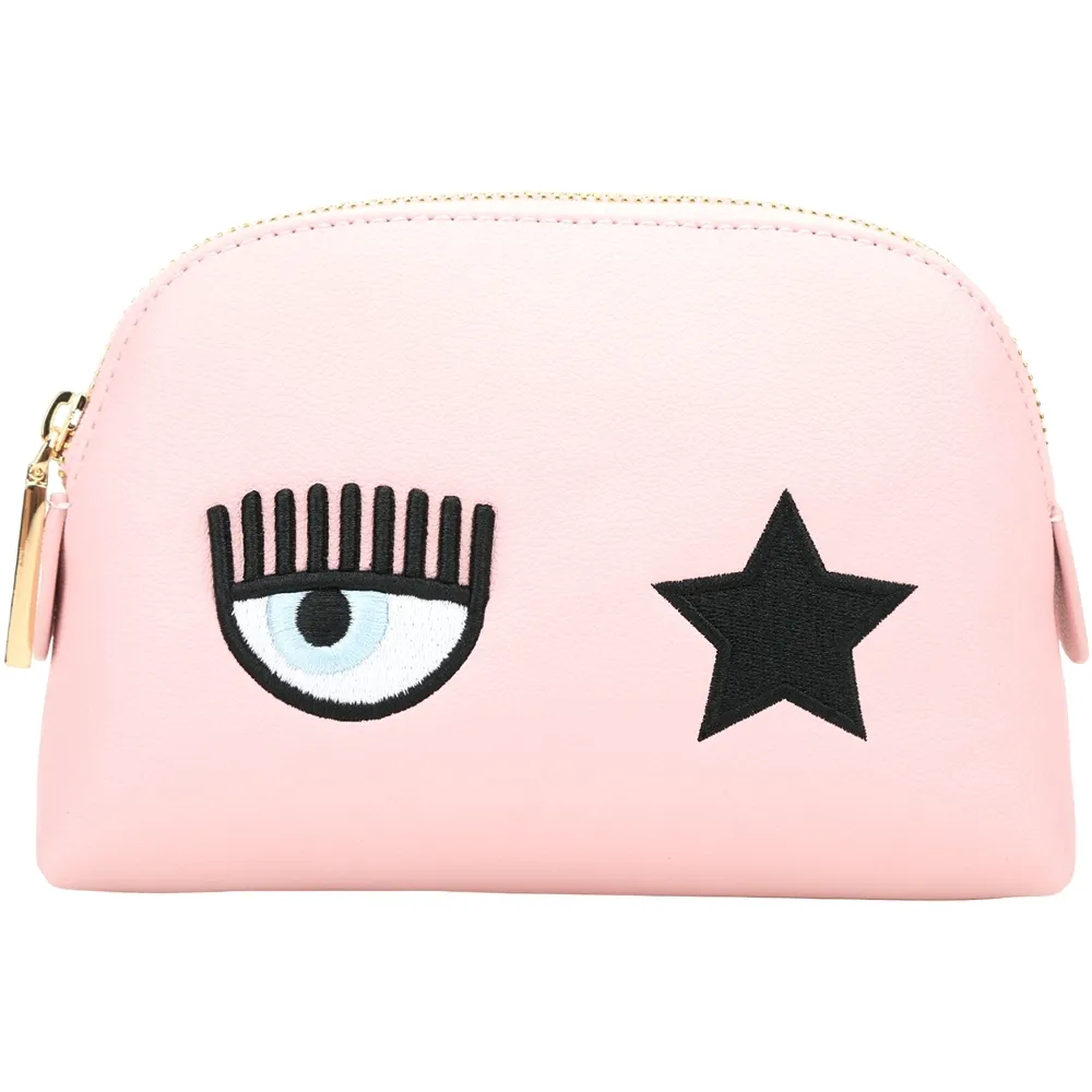 Chiara Ferragni Eye Star 刺繡星星荔紋皮革斜背/腰包(黑色) 歷史價格詳細信息