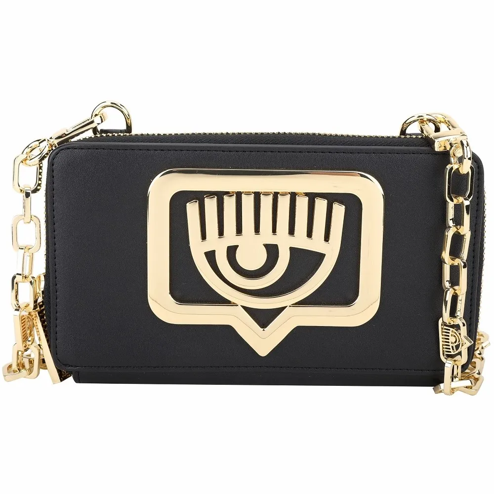 Chiara Ferragni eyelike 立體眨眼對話框漆皮化妝包(黑色) 歷史價格詳細信息