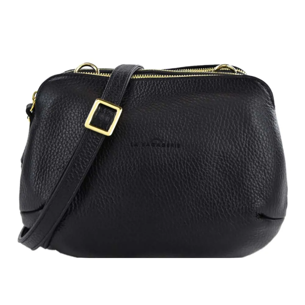 LA BAGAGERIE Marie Louise系列三層斜背包(黑) 歷史價格詳細信息