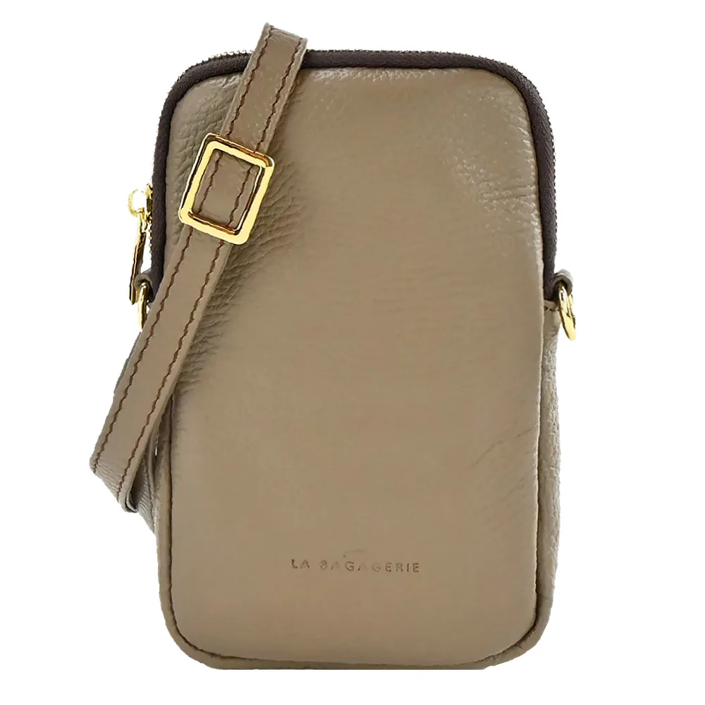 LA BAGAGERIE Isabelle系列牛皮手機斜背包(深紅) 歷史價格詳細信息