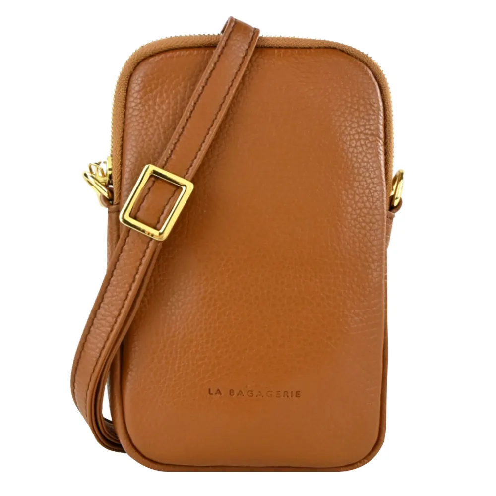 LA BAGAGERIE Isabelle系列牛皮手機斜背包(深紅) 歷史價格詳細信息