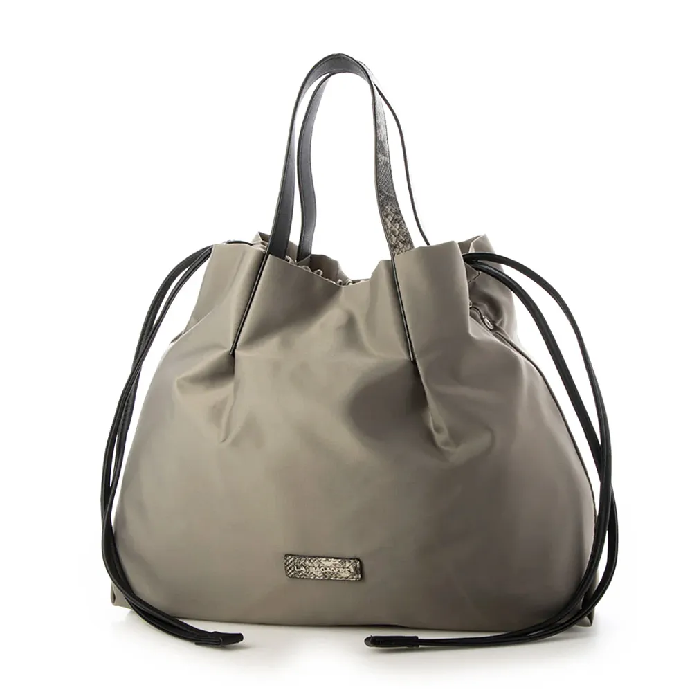 LA BAGAGERIE 抽繩兩用直式手提包(小/黑) 歷史價格詳細信息