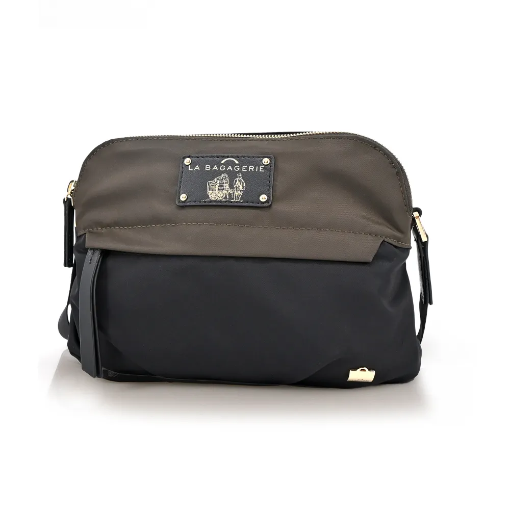 LA BAGAGERIE 防潑水方形斜背包(米灰x巧克力) 歷史價格詳細信息