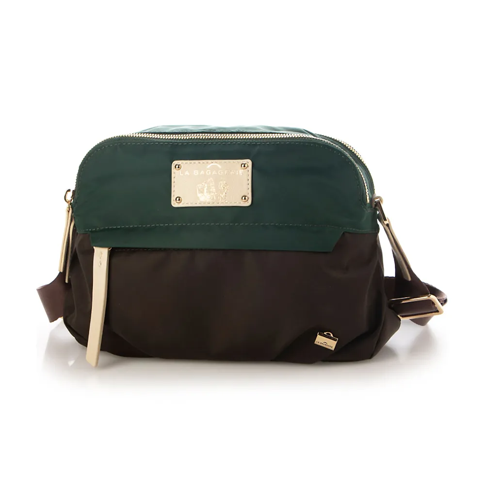 LA BAGAGERIE 防潑水方形斜背包(米灰x巧克力) 歷史價格詳細信息