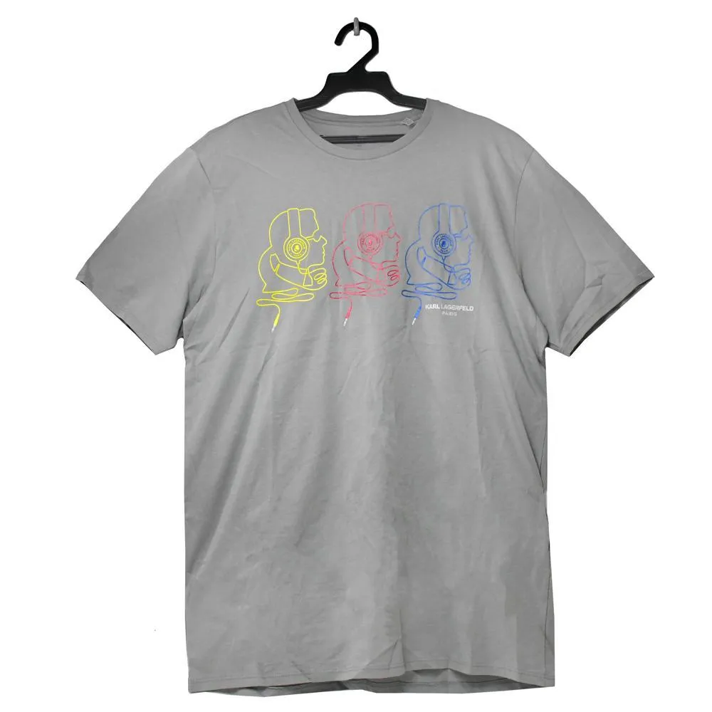 KARL LAGERFELD 卡爾 老佛爺滑雪印花造型棉質短T恤.白 歷史價格詳細信息