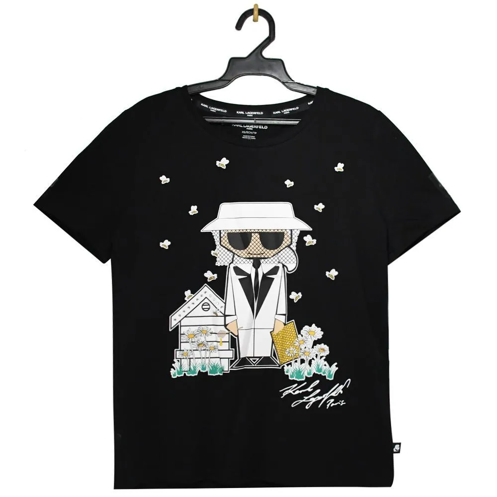 KARL LAGERFELD黑色短袖T恤WE04-11-23-35 歷史價格詳細信息