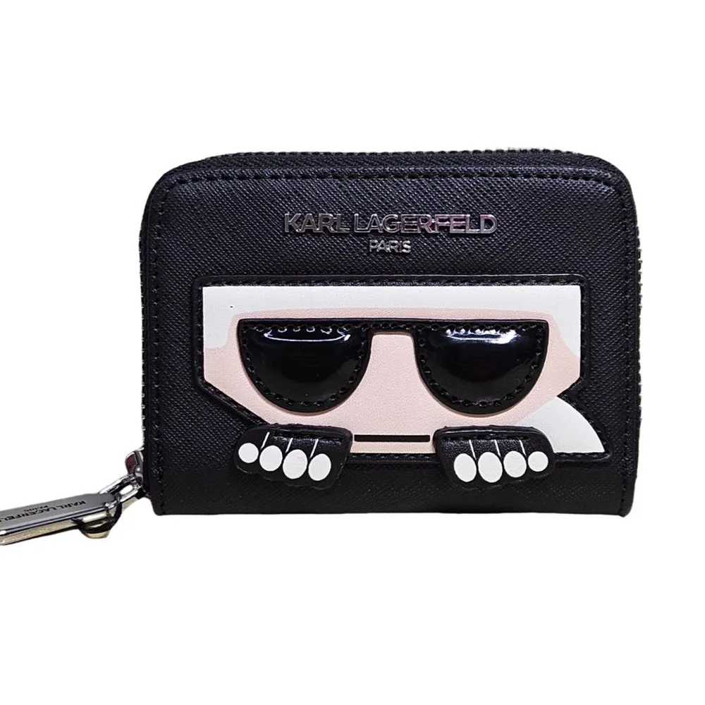 KARL LAGERFELD 卡爾 公仔防刮拼接信用卡名片夾.黑 歷史價格詳細信息