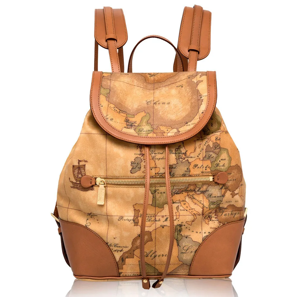 【Alviero Martini 義大利地圖包】經典款四方側揹包-地圖黃 歷史價格詳細信息