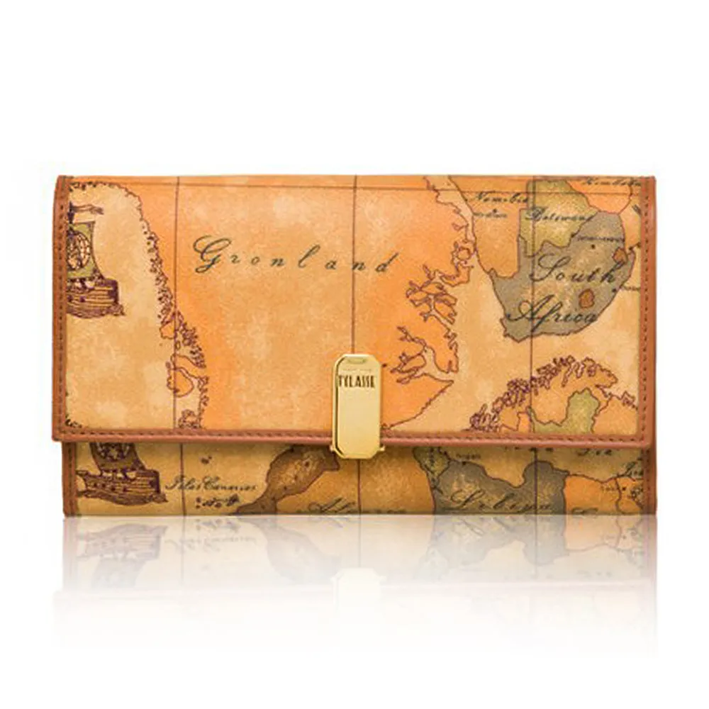 【Alviero Martini 義大利地圖包】地圖8卡短鈔票錢夾-地圖黃 歷史價格詳細信息