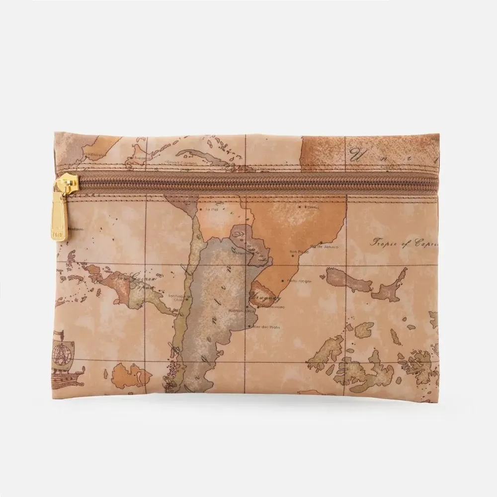 【Alviero Martini 義大利地圖包】尼龍拉鍊化妝包-中-地圖黃 歷史價格詳細信息