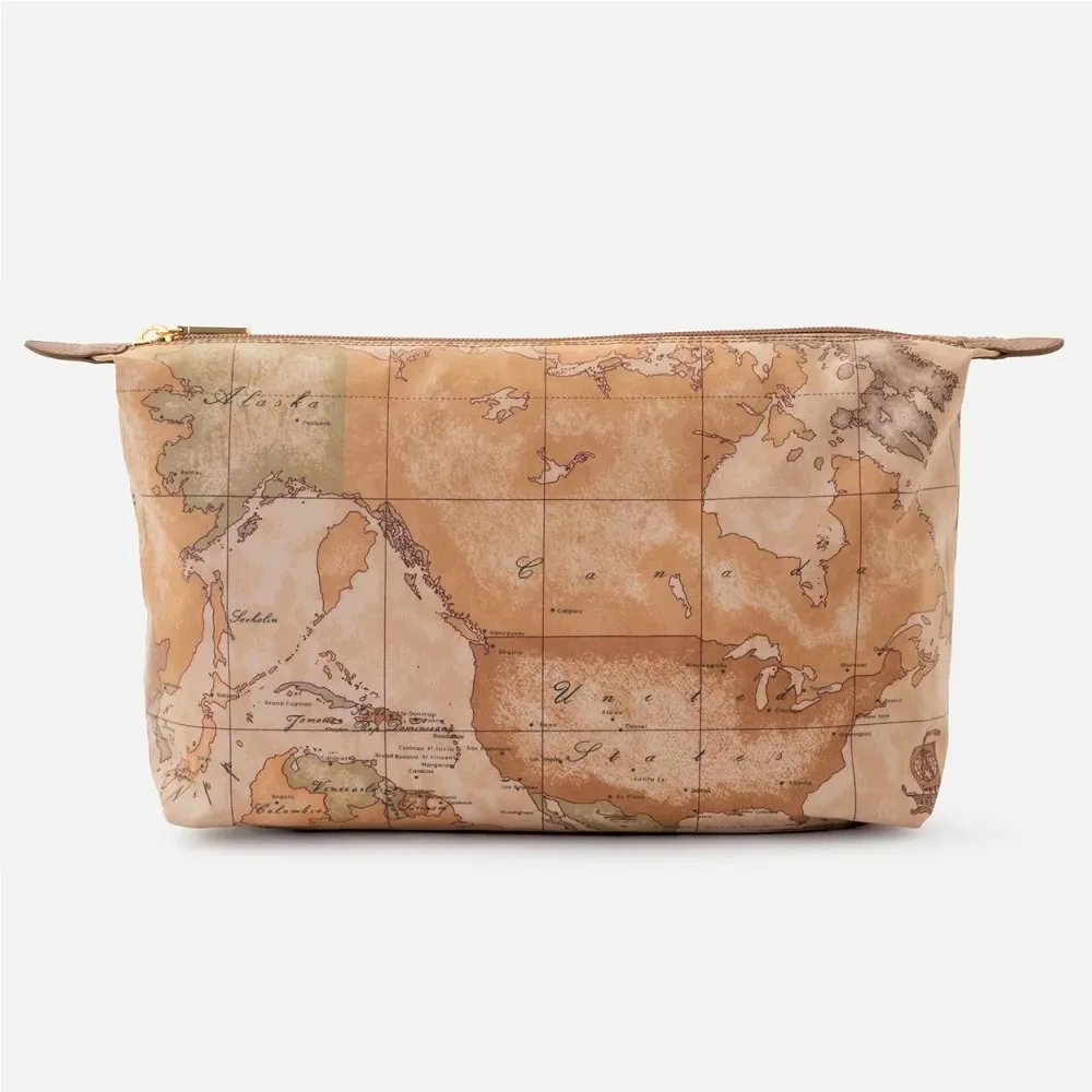 【Alviero Martini 義大利地圖包】尼龍拉鍊化妝包-中-地圖黃 歷史價格詳細信息