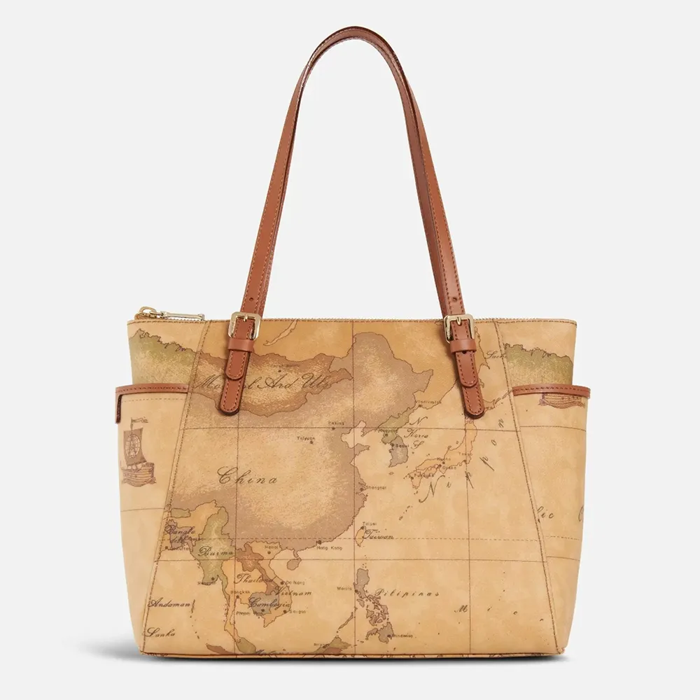 【Alviero Martini 義大利地圖包】雙層子母後背包(大)-地圖黃 歷史價格詳細信息