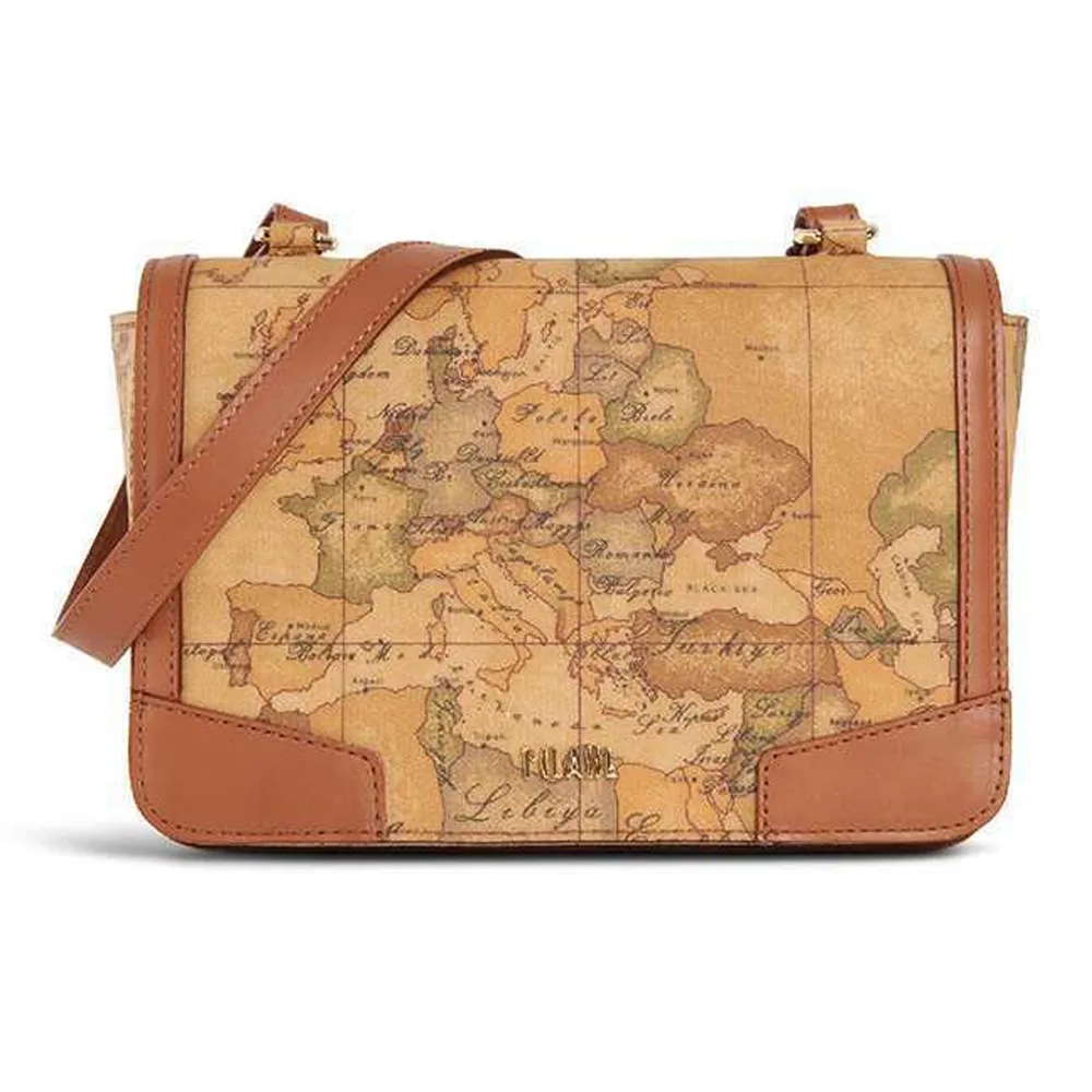 【Alviero Martini 義大利地圖包】經典款四方側揹包-地圖黃 歷史價格詳細信息