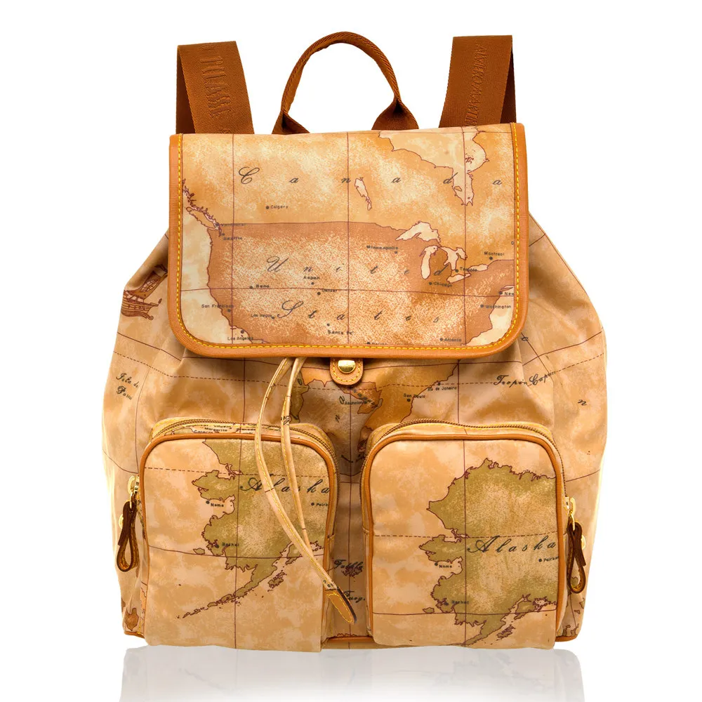 【Alviero Martini 義大利地圖包】尼龍休閒系列 地圖弧型側背包-黑色 歷史價格詳細信息