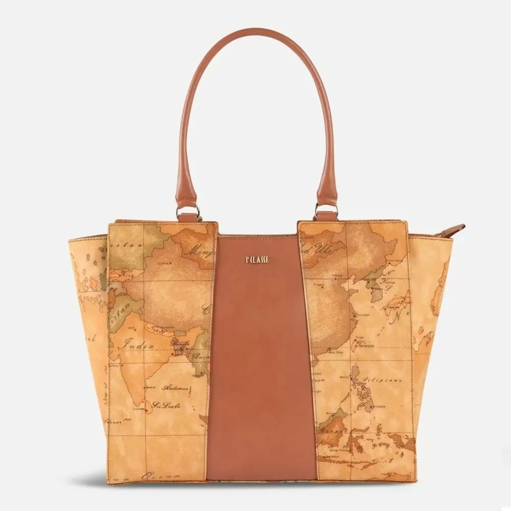 【Alviero Martini 義大利地圖包】單把拉鍊手提肩背包(大)-地圖黃 歷史價格詳細信息