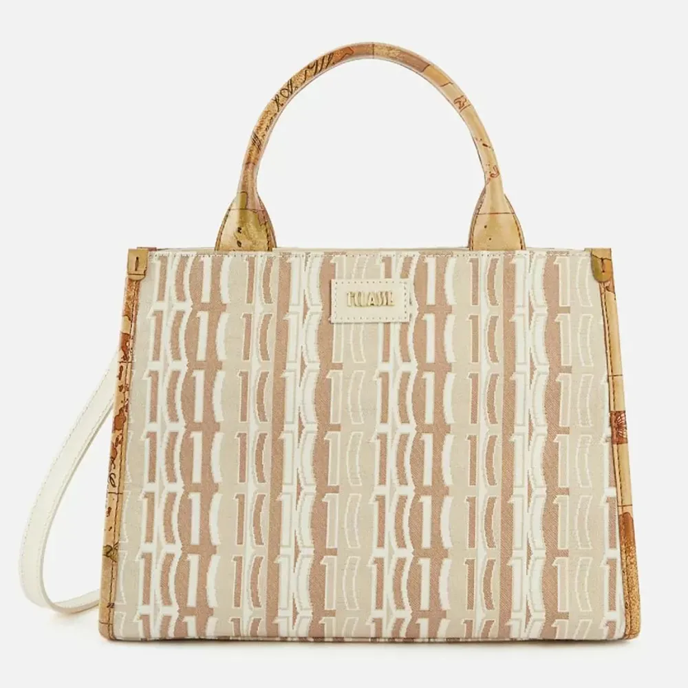 【Alviero Martini 義大利地圖包】手提側背兩用貝殼包(小)-地圖黃 歷史價格詳細信息