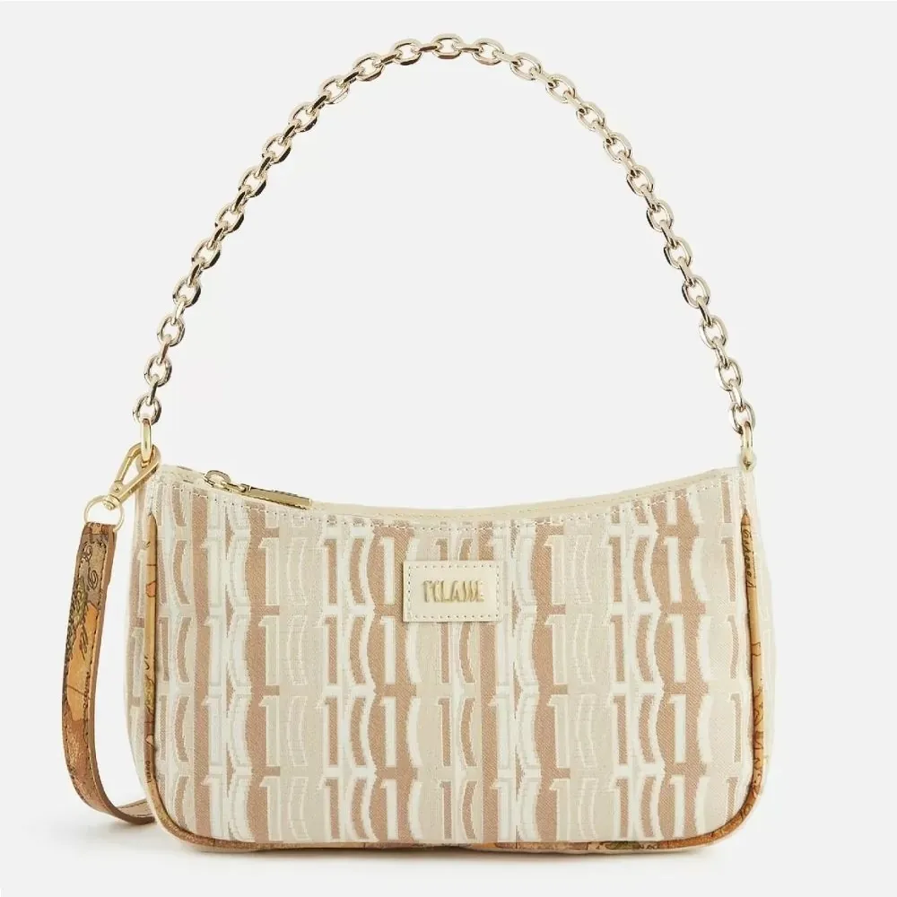 【Alviero Martini 義大利地圖包 】金釦裝飾拉鍊手提側揹包-地圖黃 歷史價格詳細信息