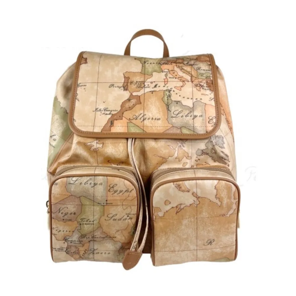 【Alviero Martini 義大利地圖包】PU尼龍水餃斜側背包(大)-地圖黃 歷史價格詳細信息