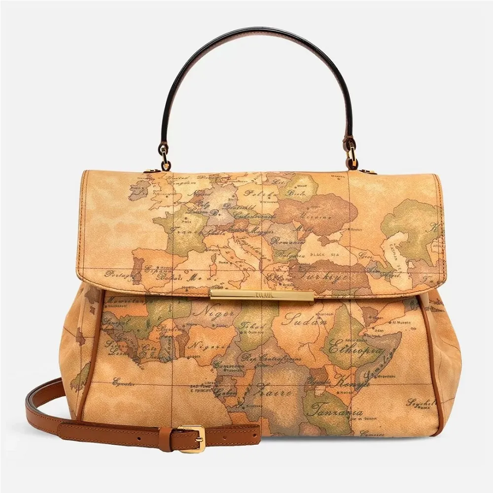 【Alviero Martini 義大利地圖包】手提側揹兩用拉鍊包-地圖黃 歷史價格詳細信息