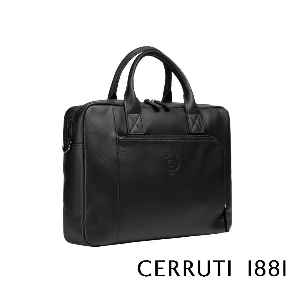【CERRUTI 1881】頂級義大利小牛皮公事包/肩背包 CECA04657S 全新專櫃展示品(黑色) 歷史價格詳細信息