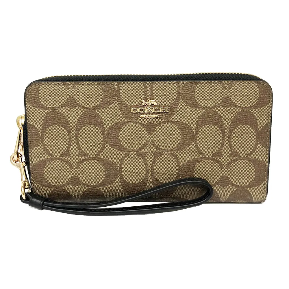 【COACH】C LOGO拉鍊零錢袋2合一短夾(深咖/焦糖) 歷史價格詳細信息