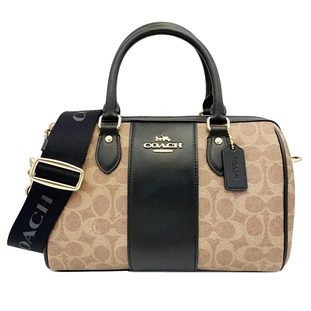 【COACH】C LOGO直紋手掛式拉鍊零錢袋長夾(杏茶烤奶) 歷史價格詳細信息