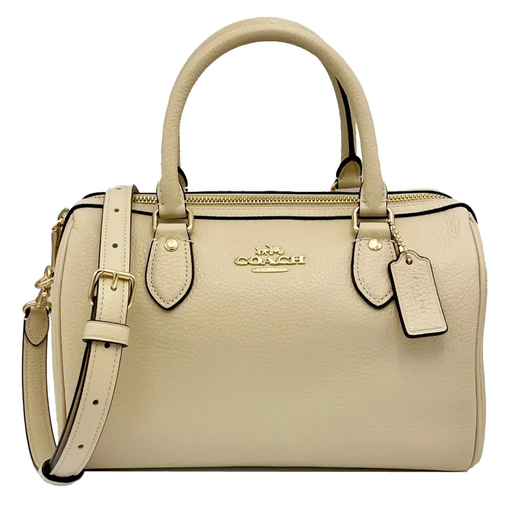 【COACH】牛皮革手提/斜背兩用貝殼包(褐咖/中) 歷史價格詳細信息