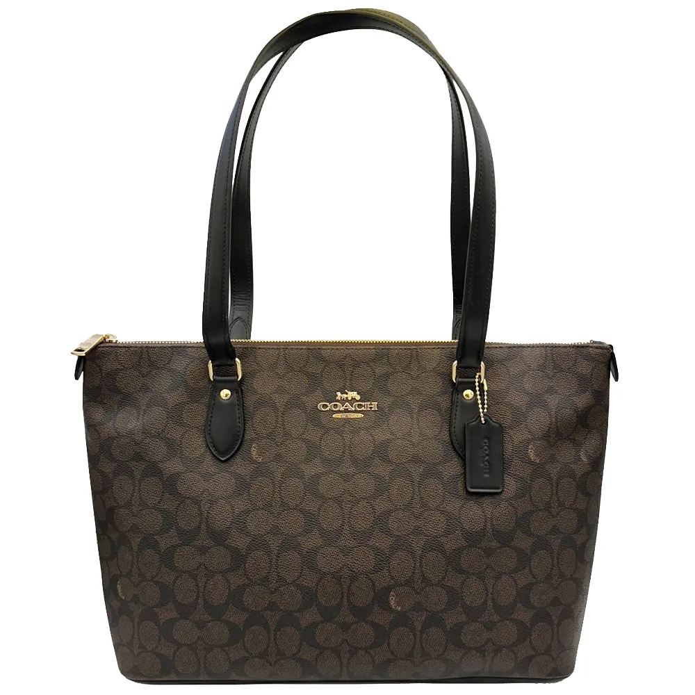 【COACH】C LOGO肩背大購物/托特包(深咖/紅) 歷史價格詳細信息